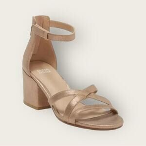 NWOBD | Eileen Fisher | Jazzy Block Heel Sandal | Shimmery Gold | Size 6.5